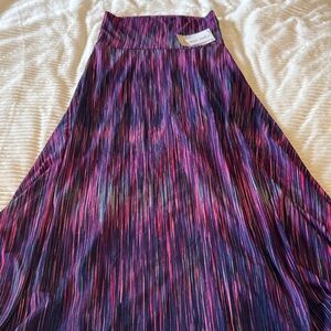 Women's Purple Pink Teal Mermaid Long Silky Stretchy Maxi Skirt
